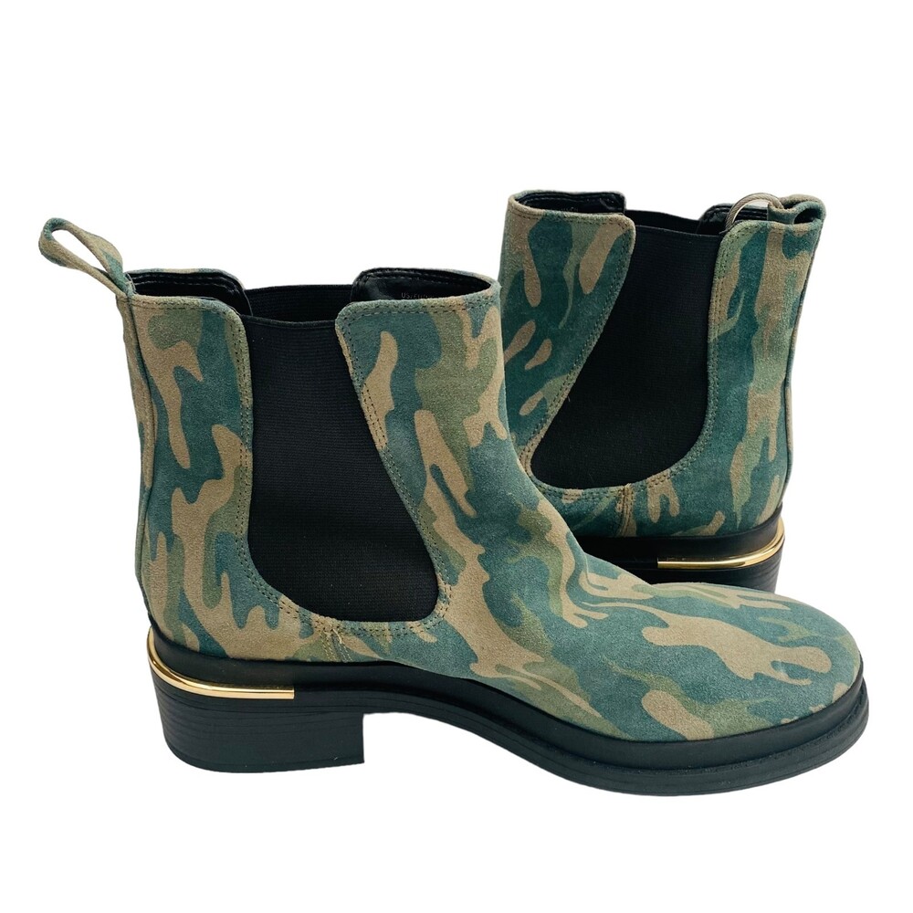KENNETH COLE New York Olive Camo Leather Pull On Levon 2.0 Welt Chelsea Size 8.5 - Picture 6 of 7